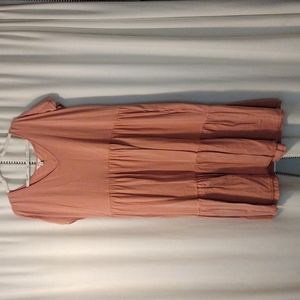 Peach layered smock dress